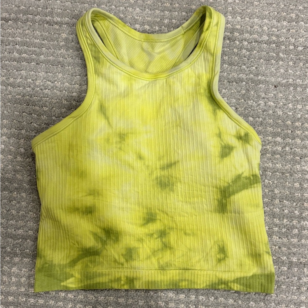 Lululemon Athletica Yellow Tie-Dye Tank Top